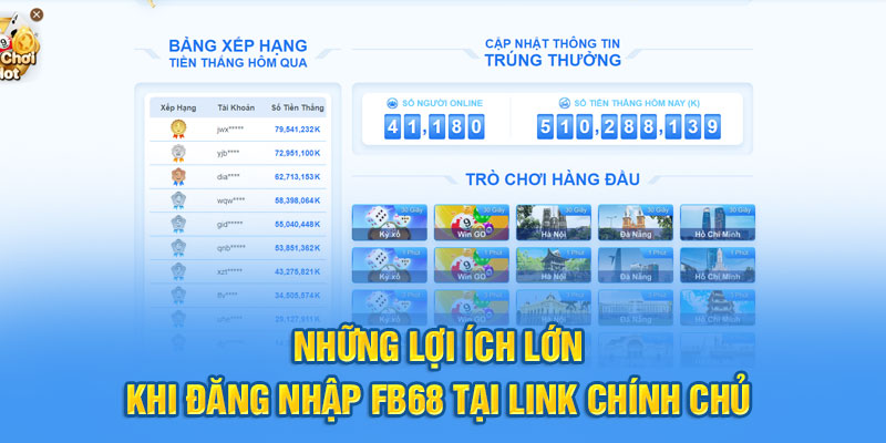 Những lợi ích lớn khi đăng nhập FB68 tại link chính chủ